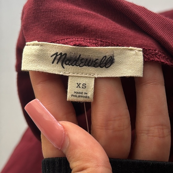 Madewell Short-Sleeve Mockneck Tee Womens XS‎ Red - Picture 5 of 8